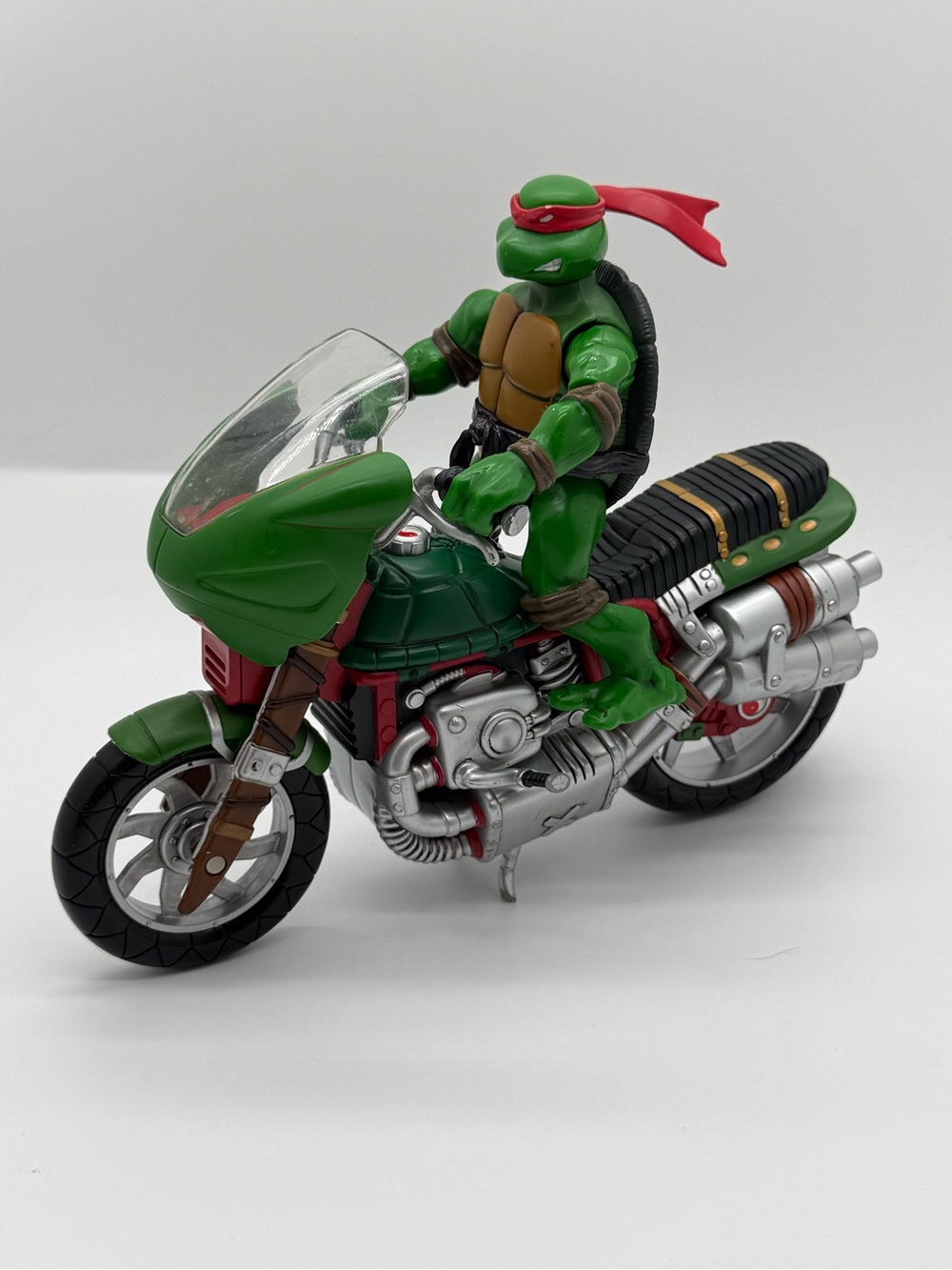 2002 TMNT Raphael Battle Bike Motorcycle Figure Playmates Y2K Vintage Toy